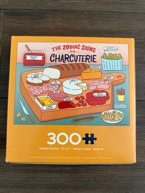 Zodiac Signs Charcuterie 300-Piece Jigsaw Puzzle - Orange Artwork